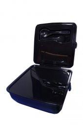 Batman Beslenme Kutusu Siyah 4 Bölmeli Erkek 1 Adet Yemek Saklama Kabı Siyah Beslenme Çantası - 2