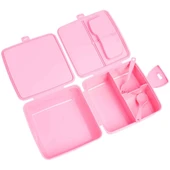 Hello Kitty Beslenme Kutusu Pembe 4 Bölmeli Kız Figürlü 1 Adet Yemek Saklama Kabı Pembe Beslenme Çantası - 2