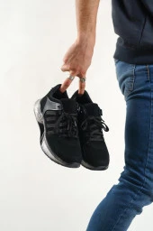 BA0590 Tarz Sneakers Ithal Taban Siyah Süet  Spor Ayakkabısı thumbnail 5