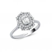 0.38 Karat Baget Taşlı Pırlanta Yüzük - 1