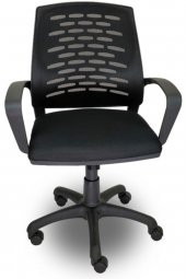 Sers Çalışma Sandalyesi Siyah Ofis Plastik Ayak Petek Fileli Şef Ofis Çalışma Koltuğu - 3