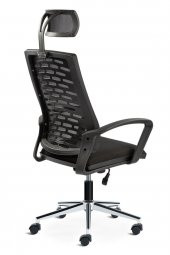 Fabrika Fileli Yönetici Makam Koltuğu- Siyah Başlıklı Büro Ofis Müdür Koltuğu-bilgisayar Çalışma Sandalyesi - 4