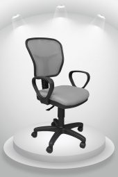 Porziyon Depar Plastik - Fileli Ofis Büro Öğrenci Çalışma Koltuğu - Sandalyesi Gri - 2