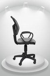 Porziyon Depar Plastik - Fileli Ofis Büro Öğrenci Çalışma Koltuğu - Sandalyesi Gri - 3