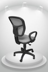 Porziyon Depar Plastik - Fileli Ofis Büro Öğrenci Çalışma Koltuğu - Sandalyesi Gri - 4