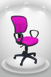 Porziyon Depar Plastik - Fileli Ofis Büro Öğrenci Çalışma Koltuğu - Sandalyesi Pembe - 1