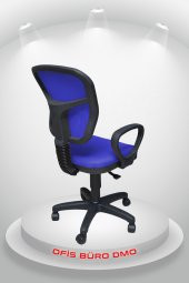 Porziyon Depar Plastik - Fileli Ofis Büro Öğrenci Çalışma Koltuğu - Sandalyesi Mavi - 4