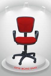 Porziyon Depar Plastik - Fileli Ofis Büro Öğrenci Çalışma Koltuğu - Sandalyesi Kırmızı - 1