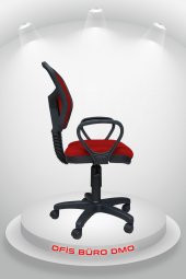 Porziyon Depar Plastik - Fileli Ofis Büro Öğrenci Çalışma Koltuğu - Sandalyesi Kırmızı - 3