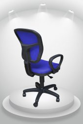 Porziyon Depar Plastik - Fileli Ofis Büro Öğrenci Çalışma Koltuğu - Sandalyesi Mavi - 4