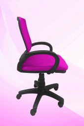 Porziyon Depar - Fileli Ofis Büro Öğrenci Çalışma Koltuğu - Sandalyesi Pembe - 3