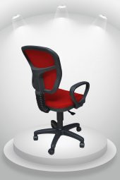 Porziyon Ergonomik Fileli Ofis Sandalyesi Kırmızı - 3