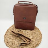 Kapaklı El Tutma Saplı Deri El Çantası - 1