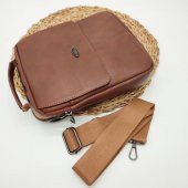 Kapaklı El Tutma Saplı Deri El Çantası - 9