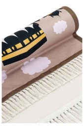 Dijital Baskılı Çocuk Seccadesi - Kayıklı Kabeli Kahverengi - 44 X 78 cm thumbnail 4