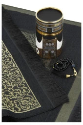 Yeni Kabeli Özel Silindir Kutulu Seccadeli Set Siyah thumbnail 5