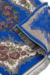 Lüks Gülce Şönil Seccade Mavi thumbnail 3