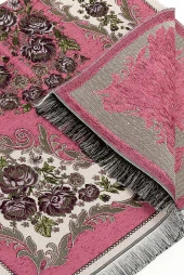 Lüks Gülce Şönil Seccade Fuşya thumbnail 3