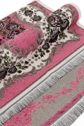 Lüks Gülce Şönil Seccade Fuşya thumbnail 4