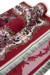 Lüks Gülce Şönil Seccade Kırmızı thumbnail 4