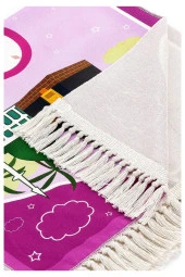 Dijital Baskılı Çocuk Seccadesi - Balonlu  Kabeli Pembe Renk - 44 X 78 cm thumbnail 3