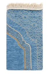 Mihrap Desenli Astarlı Şönil Seccade - Mavi thumbnail 2