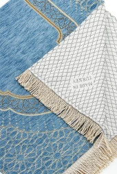 Mihrap Desenli Astarlı Şönil Seccade - Mavi thumbnail 3