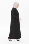 Nervür Yakalı Siyah Ferace 3325 - 3