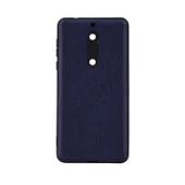 Nokia 5 360 Derece Slim Premium Deri Görünümlü Silikon Kılıf Lacivert - 1