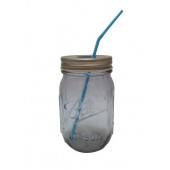 ZKTBT0163KM PİPETLİ CAM KUPA BARDAK,MAVİ 8X8X10CM 420ML - 3