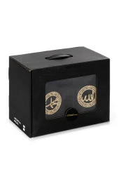 Masa Üstü Rahleli Kadife Kaplı Sandıklı Kuranı Kerim Seti - Rahiya Serisi Siyah thumbnail 2