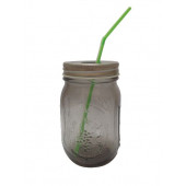 ZKTBT0163GR PİPETLİ CAM KUPA BARDAK,GRİ 8X8X10CM 420ML - 3