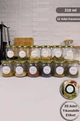 Digithome 12'li Baharatlık Seti ve 35 Adet Baharat Etiketli Kavanoz Seti 210 Ml Gold Kapaklı - SH-006 C320.016 thumbnail 1