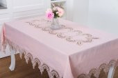 Finezza Elena Lüx Dantelli Simli Keten Kumaş Pudra Masa Örtüsü  160x220 cm-1459 - 2