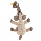 Cuddly Amigurumi Köpek Emzik Askılı Uyku Arkadaşım-Kahve - 1