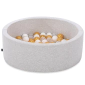 Wellgro Bubble Pops Açık Gri Sünger Top Havuzu / Gold, Beyaz, Şeffaf Toplu thumbnail 2