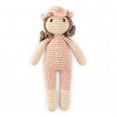 Cuddly Amigurumi Kıvırcık Kız Bebek Oyuncak -Pudra - 1