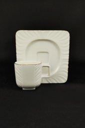 Digithome One Gold Line Porselen 6’lı Kahve Fincan Takımı Yaldızlı – SQFES-90 - 5