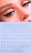 Beyaz Ay, Yıldız, Yuvarlak Model 170 Adet Işıltılı Yüz Ve Vücut Taşı Sticker - 1