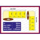 40X80 ECO TERMAL ETİKET SARI ( 1000 li ) - 1