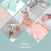 Wellgro Melek Kanatlı Anne Yanı Bebek Yatağı Babynest-Gri ,İlk Yatağım, Oyuncak Barlı Bebek Yuvası - 2
