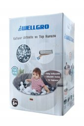 Wellgro 90 Toplu Katlanır Top Havuzu - Ekru - 1