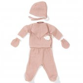 Wellgro Angel Wings Hastane Çıkışı Müslin 5li Yeni Doğan Seti-Pembe - 1