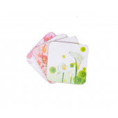 ZNT100BL AHŞAP BARDAK ALTLIĞI 4 ADET ÇİÇEK DESEN 9x9cm - 2