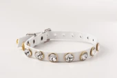Privilege Swarovski Taşlı Kedi Tasması Beyaz - 1