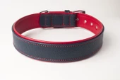 Privilege Flotter Hakiki Deri Köpek Boyun Tasması M Lacivert Kırmızı 3x38-47 cm - 2