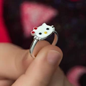 Gümüş Kedi Çocuk Kız Yüzük - 2