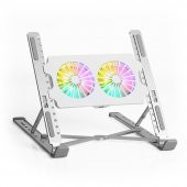 TX ACNBPS02 Tx8x Yükseklik Ayarlı,Çift RGB Fanlı,11"-15,6" Alümin Katlanabilir Notebook Soğutucu - 1