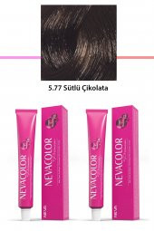 2 li Set Premium 5.77 Sütlü Çikolata - Kalıcı Krem Saç Boyası 2 X 50 g Tüp - 1
