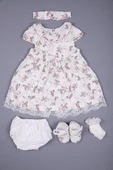 Babydola Çiçekli Dantel Detaylı Kız Bebek Bayramlık 5'li Kutulu Set 11726 - 2
